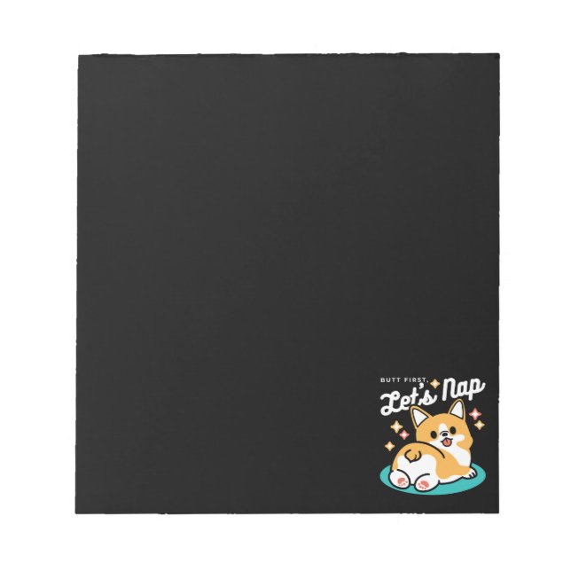 Corgi Hintern und Nickerchen Vibes - Niedlicher Sc Notizblock (Vorderseite)