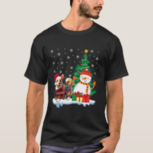 Corgi Hintern Weihnachtsmannmütze Lights Weihnacht T-Shirt