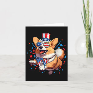 Corgi Hund 4. Juli Amerikanische USA-Flagge Patrio Karte