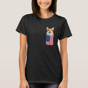 Corgi Hund Amerikanische Flagge Patriotisch 4. Jul T-Shirt