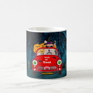 Corgi Hund Autofahren Auto Beängstigend Halloween Kaffeetasse