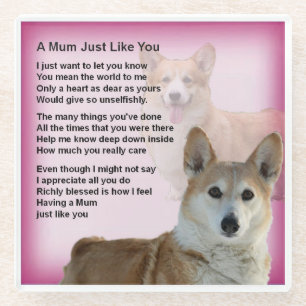 Corgi Hund Design Mum Gedicht Untersetzer