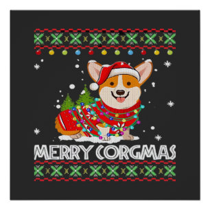 Corgi Hund Frohe Corgmas Santa Corgi hässliches We Poster