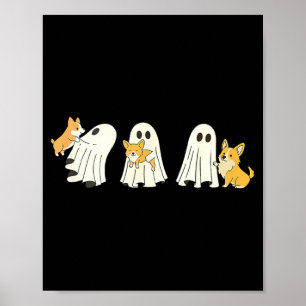 Corgi-Hund Halloween-Geist Poster