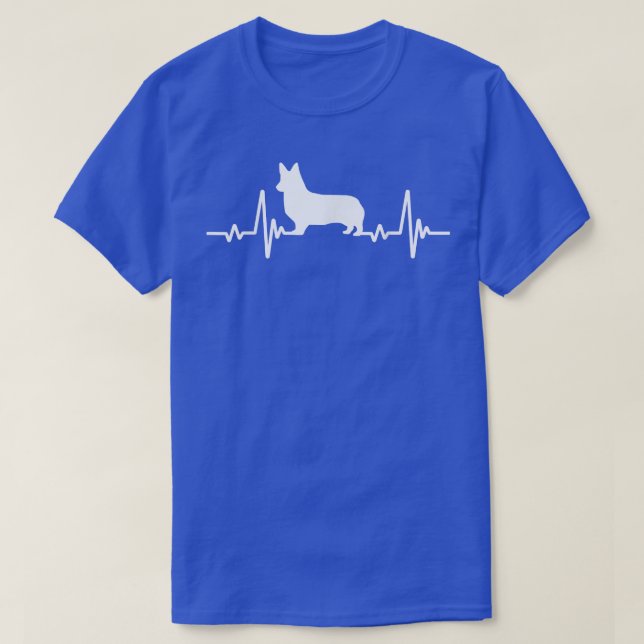 Corgi Hund Heartbeat Corgi Papi T-Shirt (Design vorne)