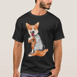 Corgi Hund Ich liebe Mama tätowierter Hund Muttert T-Shirt