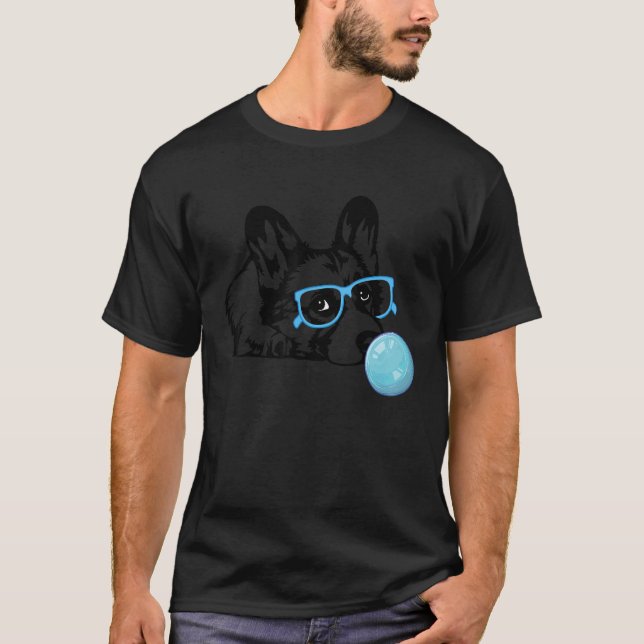 Corgi-Hund mit Kaugummibrille   Corgi-Junge T-Shirt (Vorderseite)