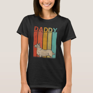 Corgi Hund Retro Stil Vintage Daddy Grafik Vater T-Shirt