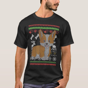 Corgi Hund Santa Claus hässliches Weihnachtsmuster T-Shirt