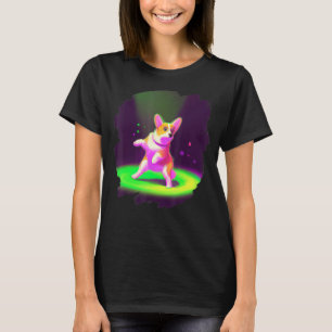 Corgi Hund tanzt Retro Breakdancing Tanz Tänzer T-Shirt