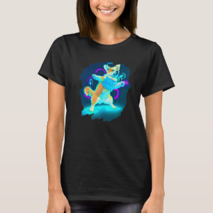Corgi Hund tanzt Retro Breakdancing Tanz Tänzer T-Shirt