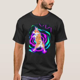 Corgi Hund tanzt Retro Breakdancing Tanz Tänzer T-Shirt