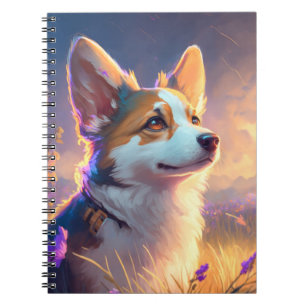 Corgi Hund Tierportrait Painting Pet-Zeichen Notizblock