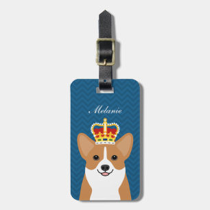 Corgi Hund tragen Kronenkronen dunkelblauer Hinter Gepäckanhänger