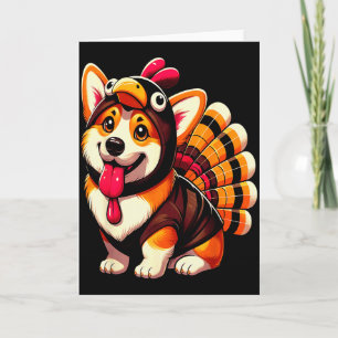 Corgi-Hund Truthahn Thanksgiving-Kostüm Frauen Män Karte