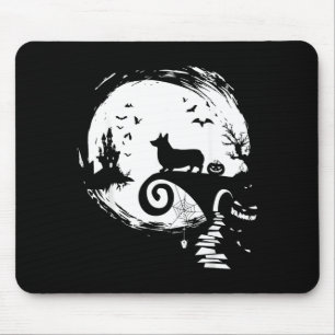 Corgi-Hund und Mond Halloween-Kostüm Hunde Liebhab Mousepad