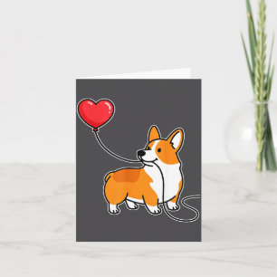 Corgi-Hund Valentins Herzballon passendes Paar Dankeskarte