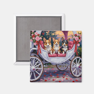 Corgi Hund Valentinstag  Magnet