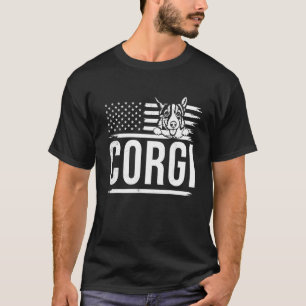 Corgi-Hund vintage patriotische Flaggenkunst T-Shirt