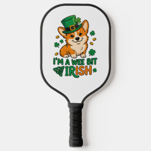 Corgi-Hund "Wee Bit Irish" Lustiges St. Patrick's Pickleball Schläger