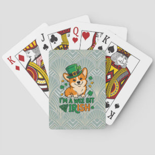 Corgi-Hund "Wee Bit Irish" Lustiges St. Patrick's  Spielkarten