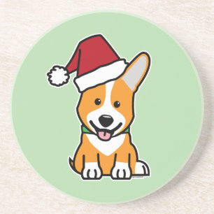 Corgi-Hund-Welpe Pembroke Welsh Weihnachten Santa- Getränkeuntersetzer