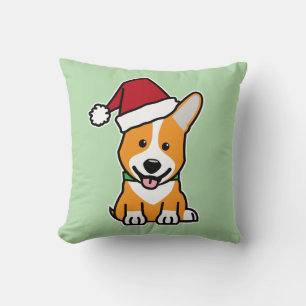 Corgi-Hund-Welpe Pembroke Welsh Weihnachten Santa- Kissen