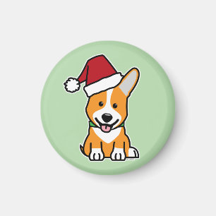 Corgi-Hund-Welpe Pembroke Welsh Weihnachten Santa- Magnet