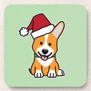 Corgi-Hund-Welpen Pembroke Welsh Weihnachten Santa Getränkeuntersetzer