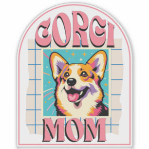 Corgi-Hundefrau Pop-Art Aufkleber