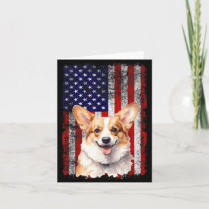 Corgi-Hundefreund US-Flagge 4. Juli Patriotisch Karte