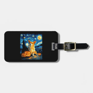Corgi-Hundefreunde Malerei von van gogh Sternennac Gepäckanhänger