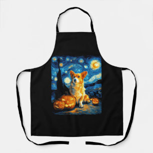 Corgi-Hundefreunde Malerei von van gogh Sternennac Schürze