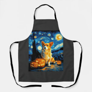 Corgi-Hundefreunde Malerei von van gogh Sternennac Schürze