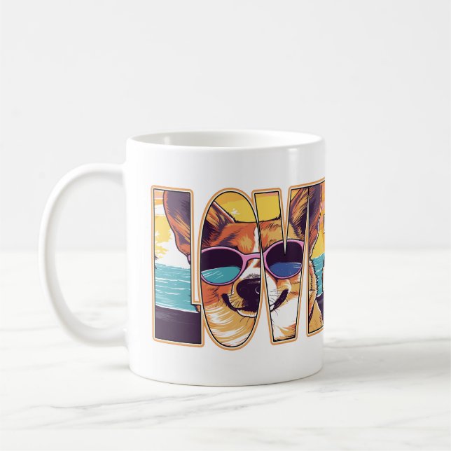 Corgi-Hundeliebe Kaffeetasse (Links)