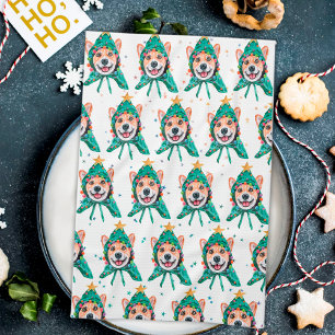 Corgi-Hunderasse Weihnachten Geschirrtuch