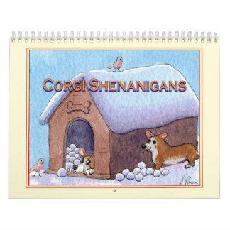Corgi Hundewandkalender aus Aquarellbildern Kalender