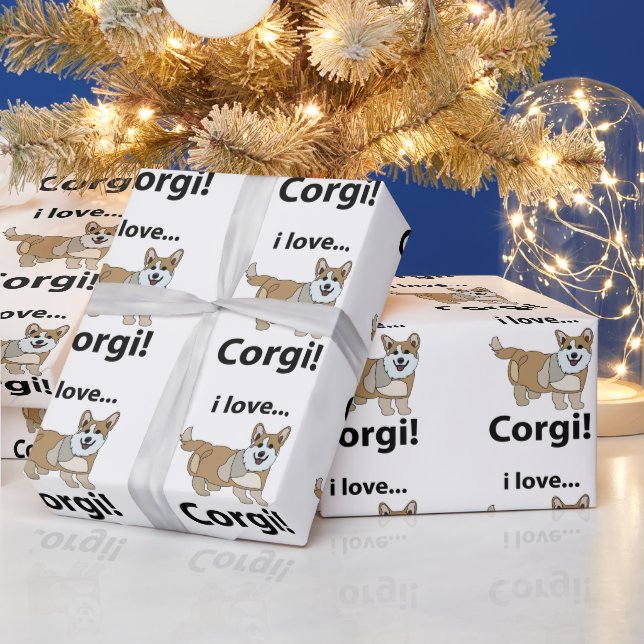 Corgi I Liebe Corgi Geschenkpapier (Feiertage)