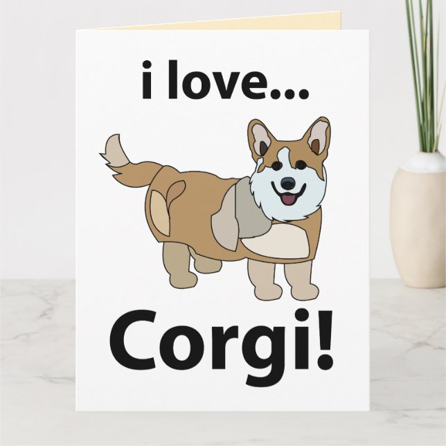 Corgi I Liebe Corgi Karte (Vorderseite)