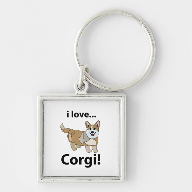 Corgi I Liebe Corgi Schlüsselanhänger (Vorne)