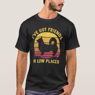Corgi Ich habe Freunde Got in Low Places Corgi Dog T-Shirt