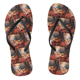 Corgi im Herbst Leaves Fall Inspiriert Flip Flops