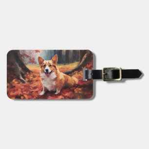 Corgi im Herbst Leaves Fall Inspiriert Gepäckanhänger