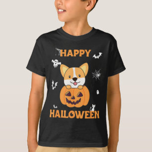 Corgi im Kürbis-Hund Happy Halloween T-Shirt