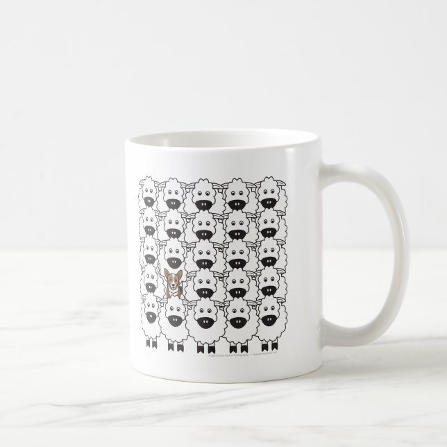 Corgi in den Schafen Kaffeetasse (Rechts)
