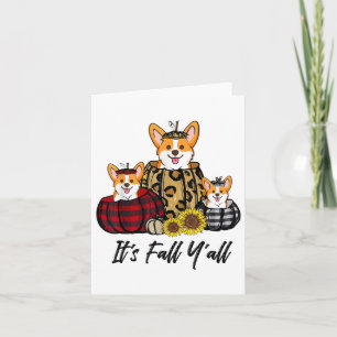 Corgi in Leopard Pumpkin Herbst Erntedank Karte