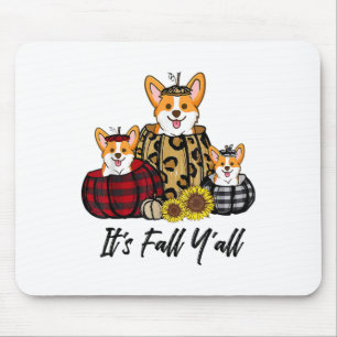 Corgi in Leopard Pumpkin Herbst Erntedank Mousepad