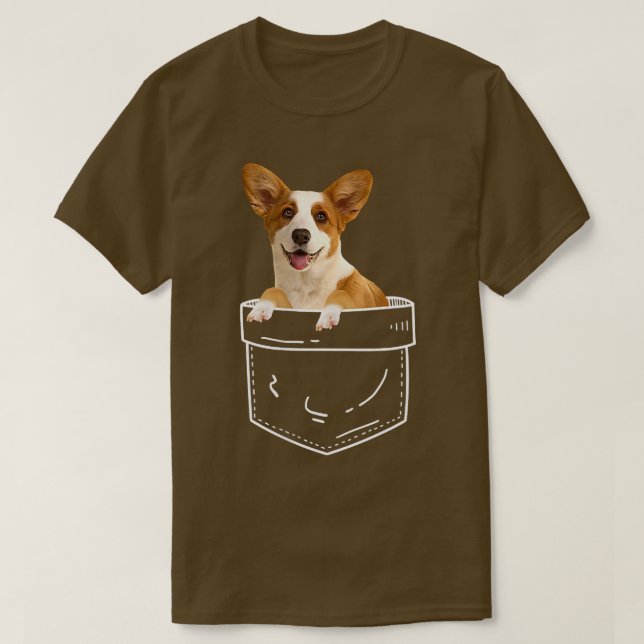 Corgi in Pocket Corgi Hund Lover  T-Shirt (Design vorne)