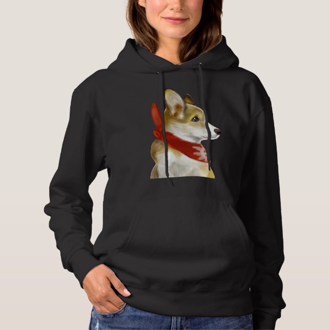 Corgi In Red Hoodie (Vorderseite)
