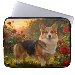 Corgi in the Roses IV Laptopschutzhülle